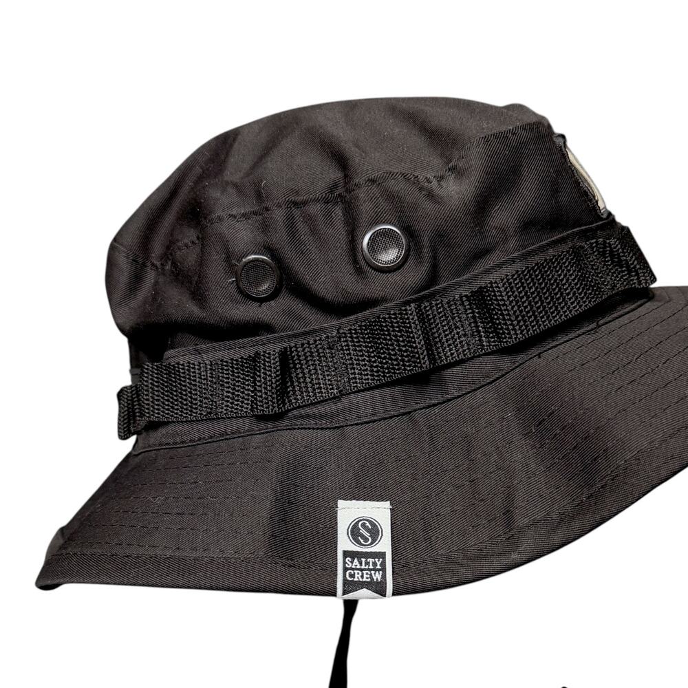 Salty Crew Alpha Tech Black Adjustable Boonie Hot Weather Type II Size 7.5 7 1/2 - Picture 3 of 8